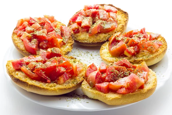 Italian bruschetta with tomato and italian bread frise