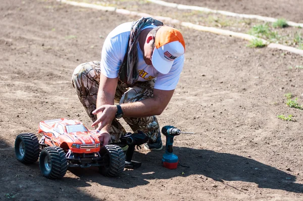 Orenburg, Russia - 20 August 2016: Amateurs car model  sports compete on the off-road track