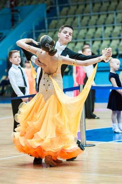 Orenburg, Russia - 24 May 2015: Girl and boy dancing