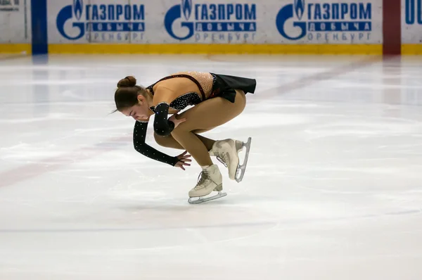Girl figure skater in singles skating,