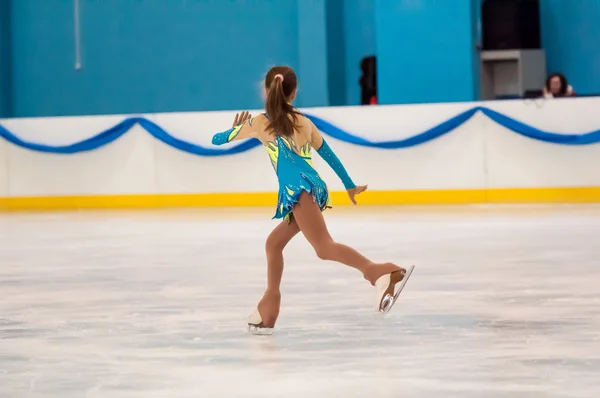 Girl figure skater in singles skating, Orenburg, Russia