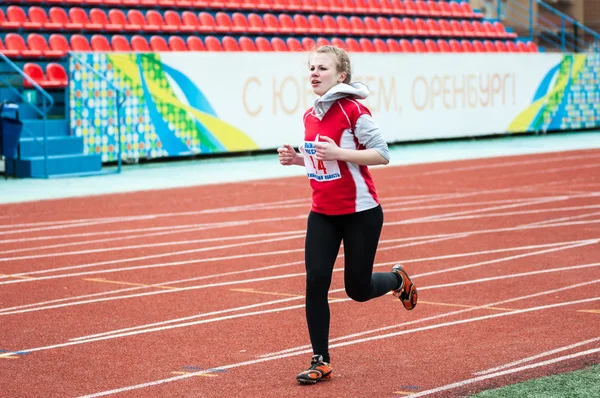 Girls compete in the run, Orenburg, Russia