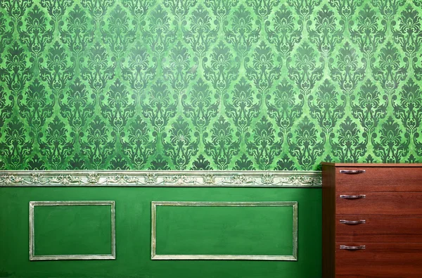 Interior of green room with rococo elements