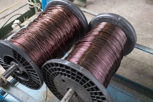 Electric copper wire on a spool