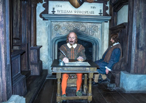 Wax figure  of world-famous British writer William Shakespeare at Madame Tussauds museum. London,UK