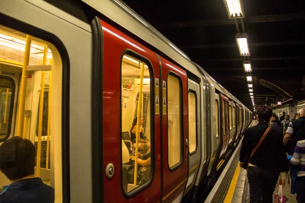 Train departs from  the King\'s Cross St.Pancras underground station the King\'s Cross underground station. London. UK