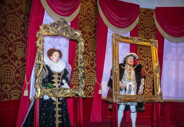 King Henry 8th and Queen Elizabeth I   wax figures  At Madame Tussauds Wax Museum. London,UK
