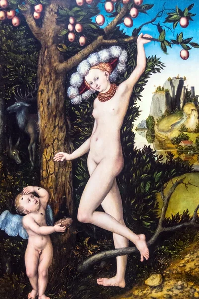 Cupid complaining to Venus by Lucas Cranach the Elder (1472-1553) at the National Gallery of London.