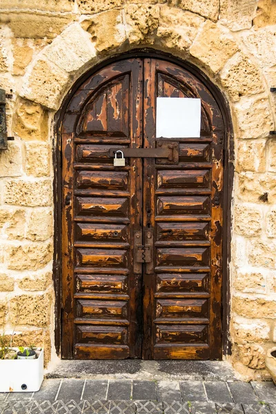 Brown old wooden door