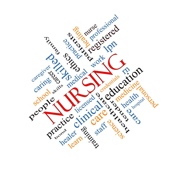 Nursing Word Cloud Concept Angled