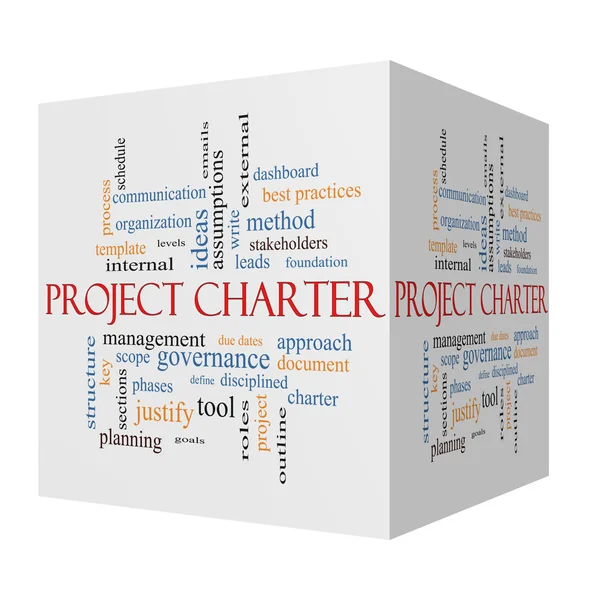 Project Charter 3D cube Word Cloud Concept