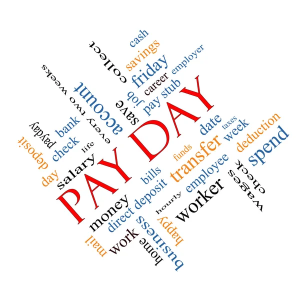 Pay Day Word Cloud Concept Angled
