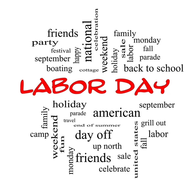 Labor Day Word Cloud Concept in red caps