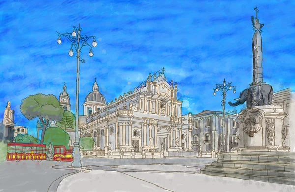 Painting of Piazza del Duomo