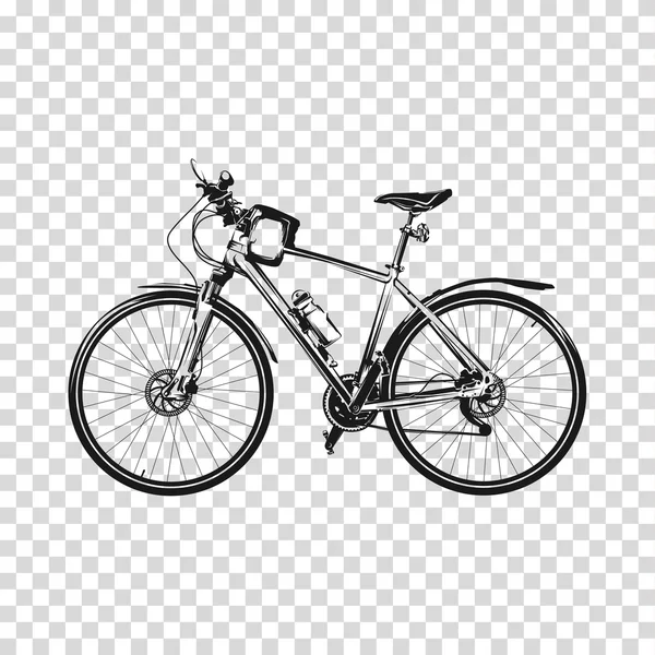 Bike a transparent background. Bicycle silhouette illustration vector art.