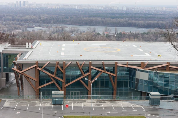 Helicopter Landing Pad on top of Modern Building