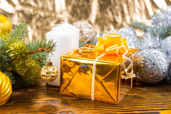 Luxury foil wrapped gold Christmas gift