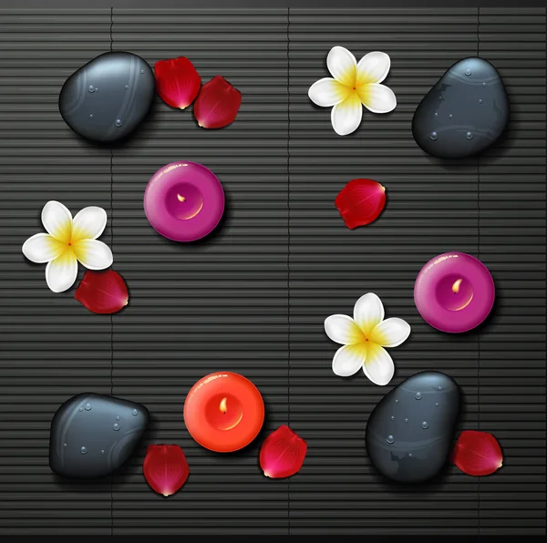 Spa background with tropical flowers