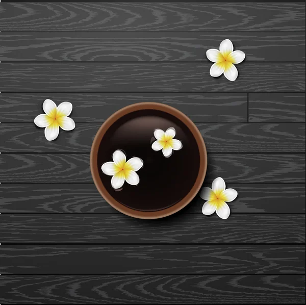 Spa background with tropical flowers and stone spa