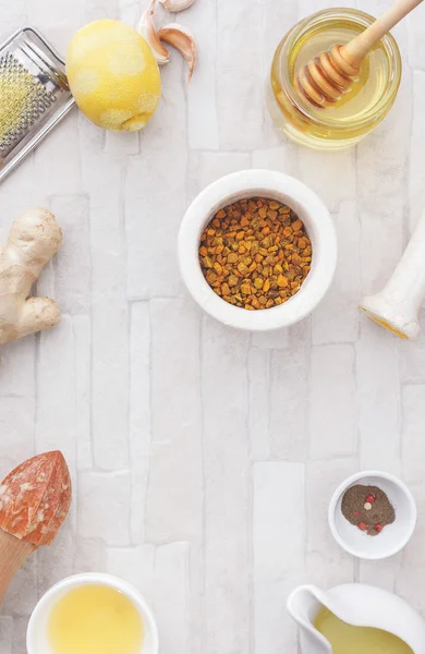 Ginger and  turmeric tea ingredients