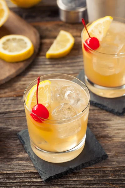 Homemade Whiskey Sour Cocktail Drink