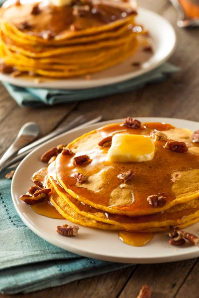 Homemade Pumpkin Pancakes with Butter