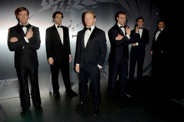 Wax figures of Six Bond actors