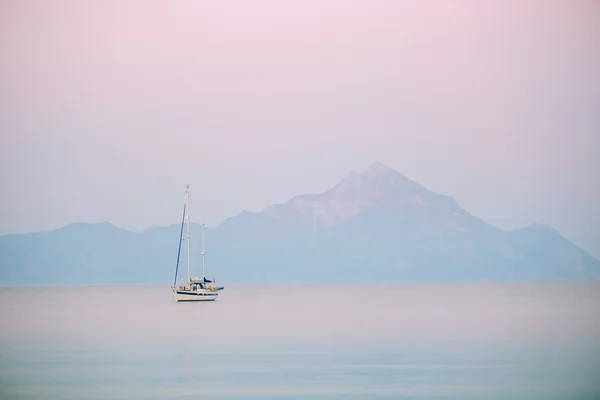 Sunrise with yacht