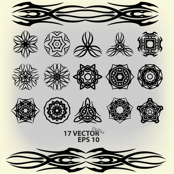 Set celtic patterns 17 vector tattoo