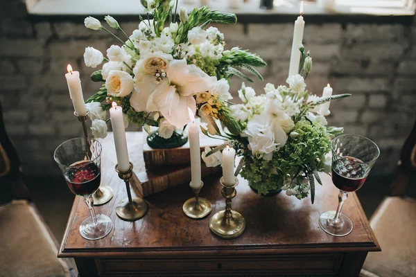 Wedding rings and boutonniere