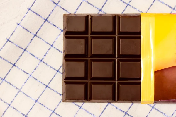 Open bar of chocolate