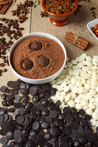 Chocolate candy handmade preparation