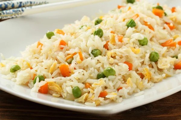 Asian food rice with vegetables
