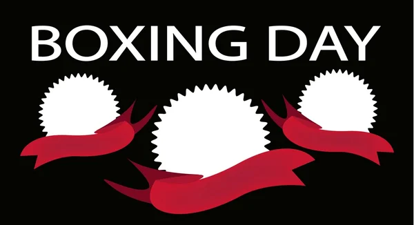 Three Round Banners on Boxing Day Background