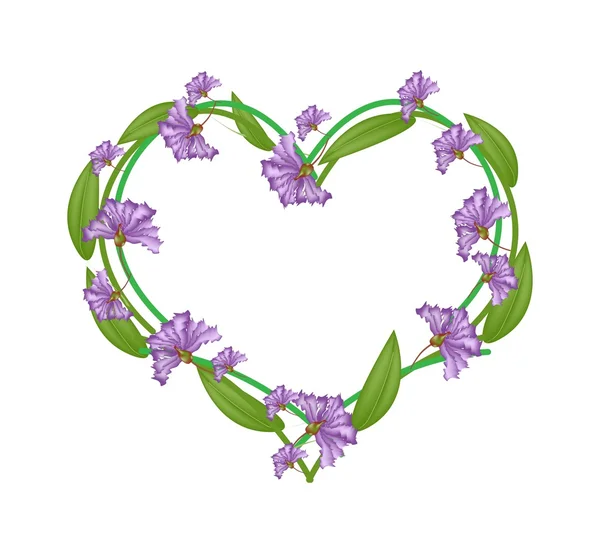 Purple Crape Myrtle Flowers in A Heart Shape