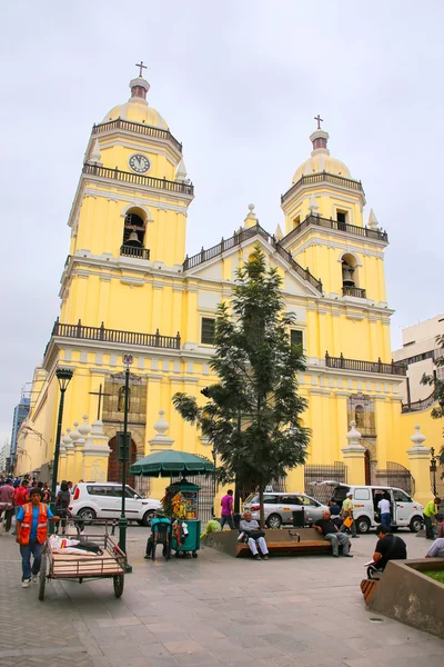 LIMA, PERU-FEBRUARY 2: Saint Peter Church on February 2, 2015  in Lima, Peru. This church is part of the Historic Centre of Lima, which was added to the UNESCO World Heritage List in 1991.