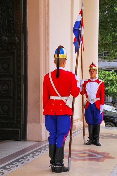 ASUNCION, PARAGUAY - DECEMBER 26: Unidentified men guard Nationa