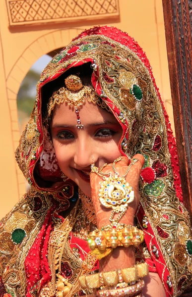 JAISALMER, INDIA - FEBRUARY 16: Unidentified girl takes part in Desert Festival on February 16, 2011 in Jaisalmer, India. Main purpose of this Festival is to display colorful culture of Rajasthan