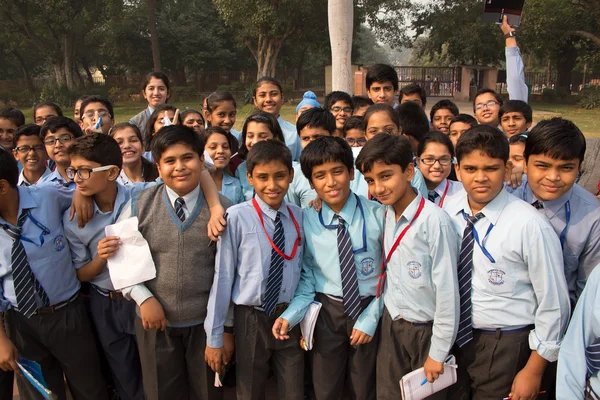 DELHI, INDIA - NOVEMBER 4: Unidentified school children visit Humayun\'s Tomb complex on November 4, 2014 in Delhi, India. Humayun\'s Tomb was the first garden-tomb on the Indian subcontinent.