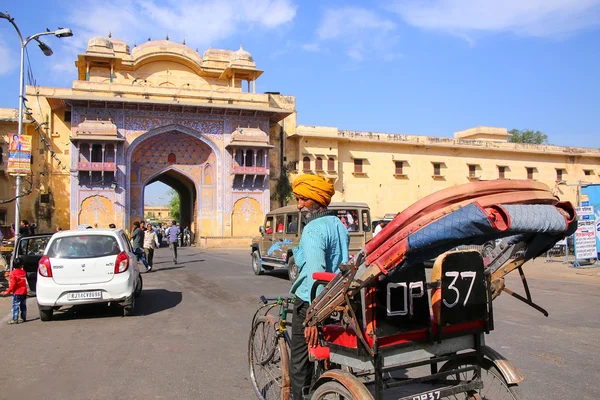 Cycle rickshaw near City Palace in Jaipur, India