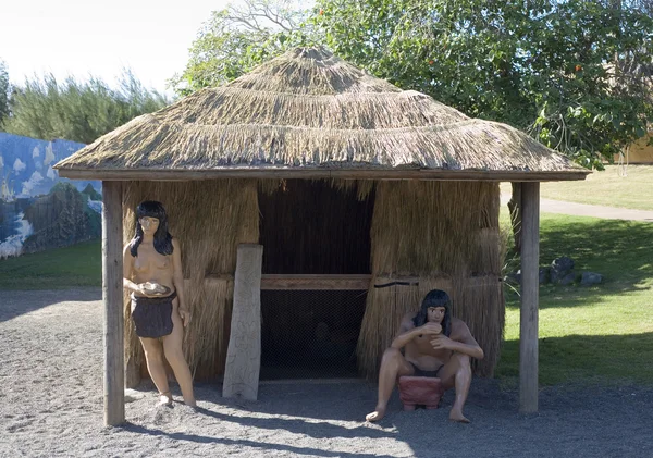 Taino Indian figures and Hut