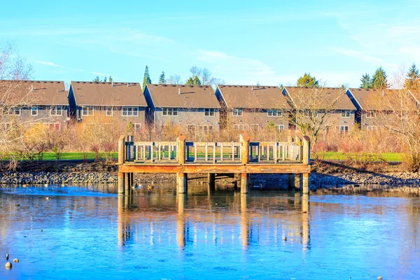 Wooden Deck by the Lake