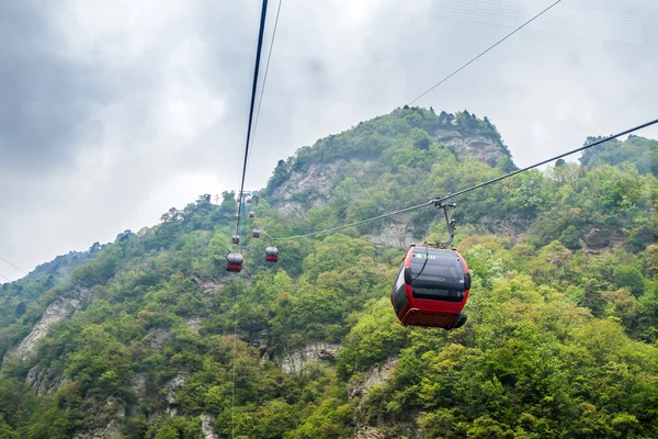 China, the Wudang monastery, the cable car to the mountain