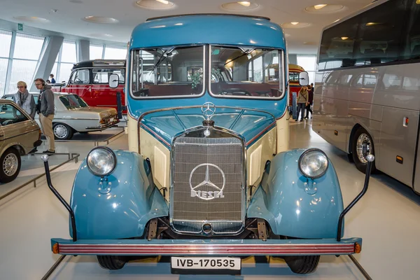 Vintage bus Mercedes-Benz O2600 touring coach with soft-top, 1940.