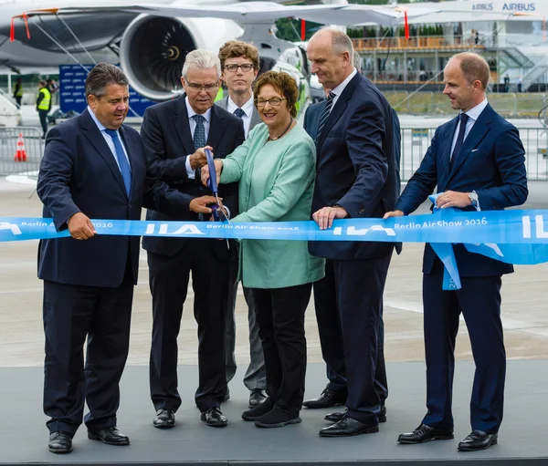 Minister for Economic Affairs and Energy Sigmar Gabriel and accompanying persons opened Exhibition ILA Berlin Air Show.