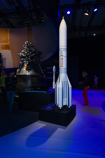 The stand of the European Space Agency. The model launch vehicles Ariane 6.
