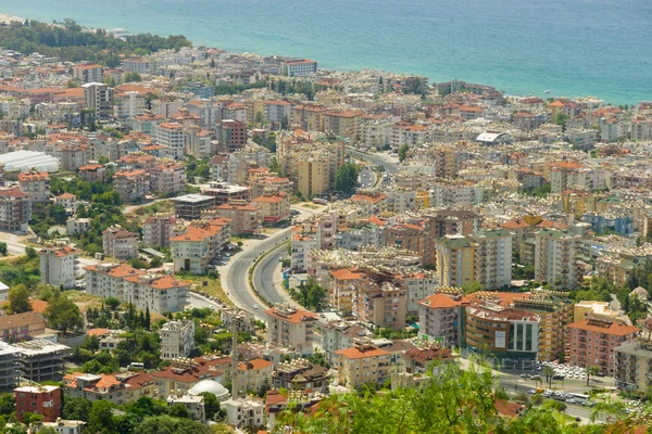 Alanya and the Mediterranean Sea from the bird's-eye view. Alanya is a popular Mediterranean resort.