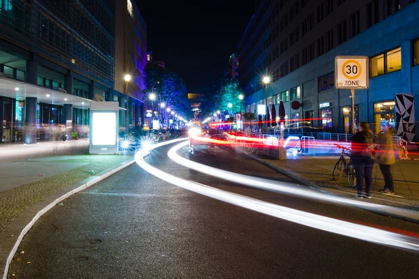 Potsdamer Platz in night illumination. The annual Festival of Lights 2014