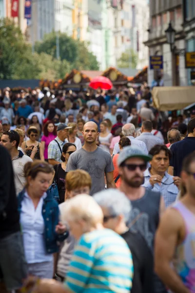 Visitors and residents of the capital on the streets of the old town