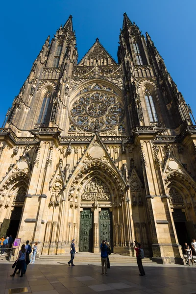 The Metropolitan Cathedral of Saints Vitus, Wenceslaus and Adalbert. The cathedral is an excellent example of Gothic architecture.